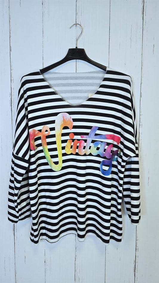 Bella genser Vintage svart striper