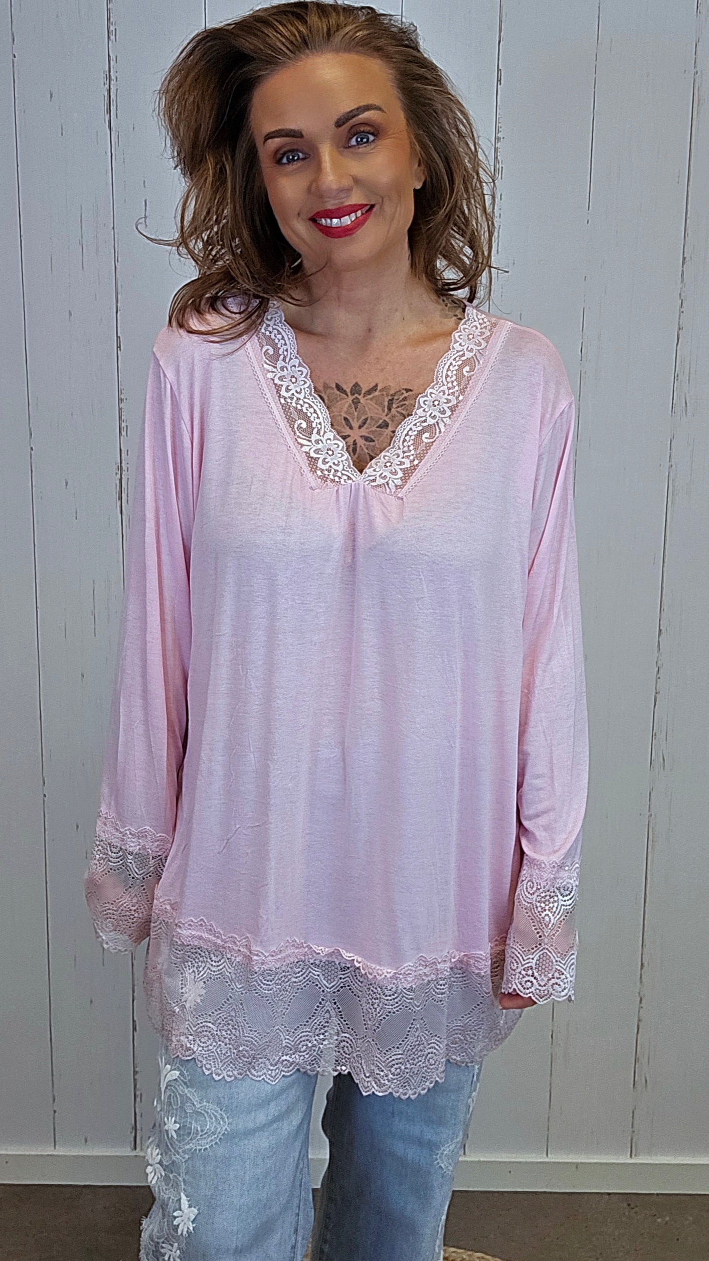 Frenchy topp rosa