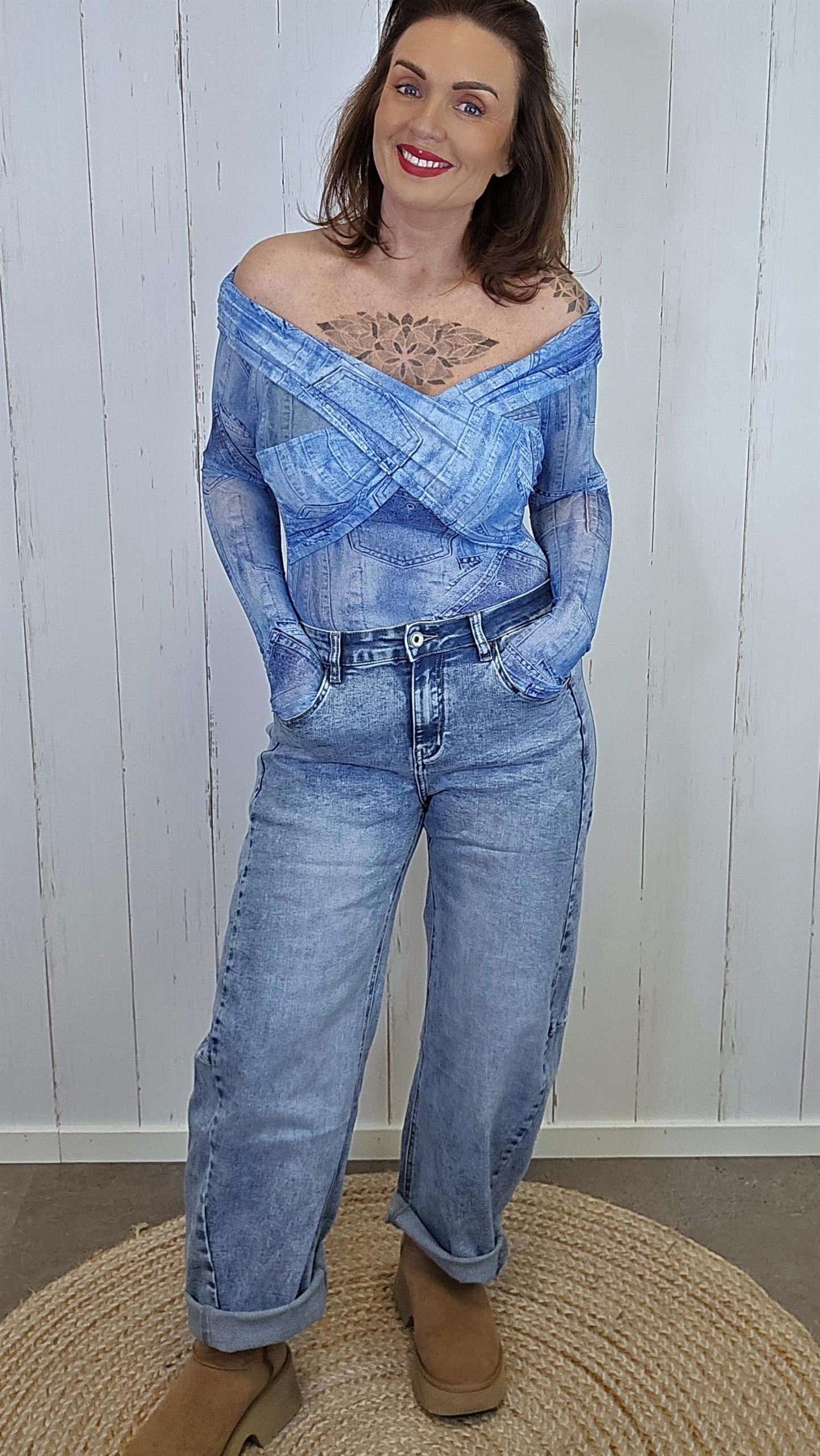 Dena Denimlook Topp