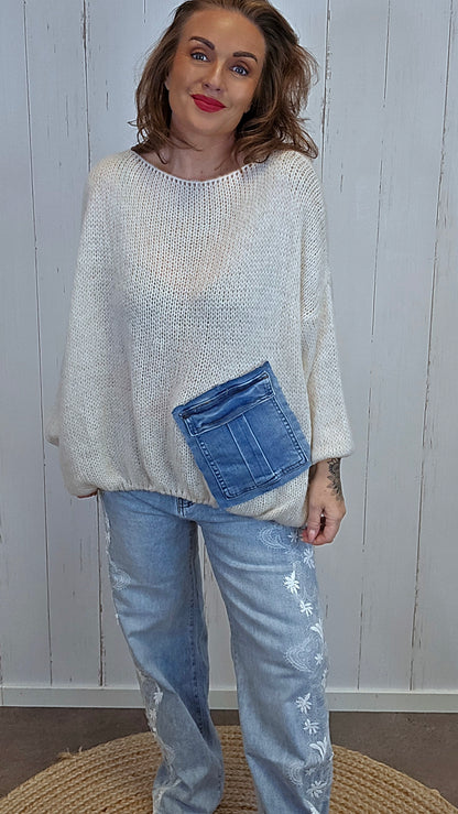 Bella Strikket Genser beige