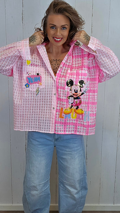 Linda rutete skjorte rosa