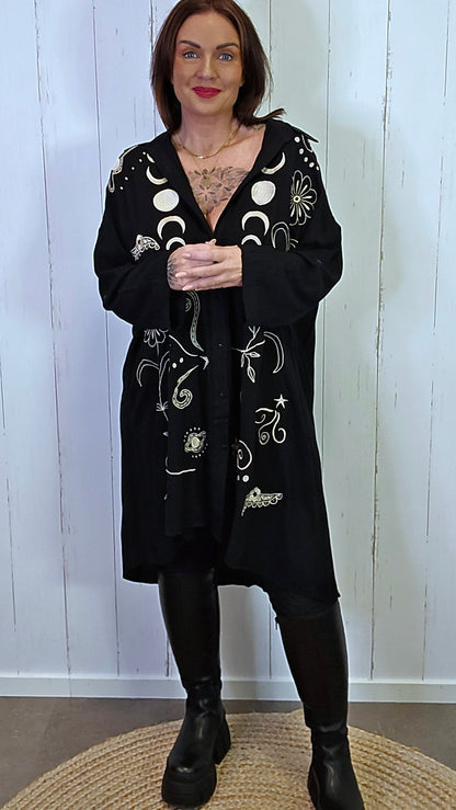 Sofia brodert skjorte sort