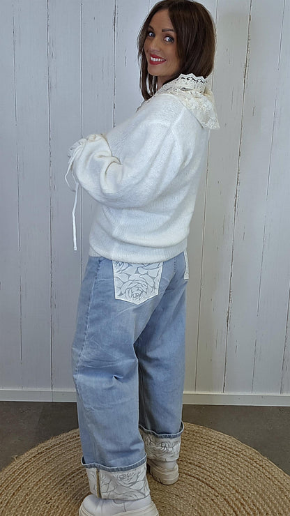 Rachel hette genser med blonder