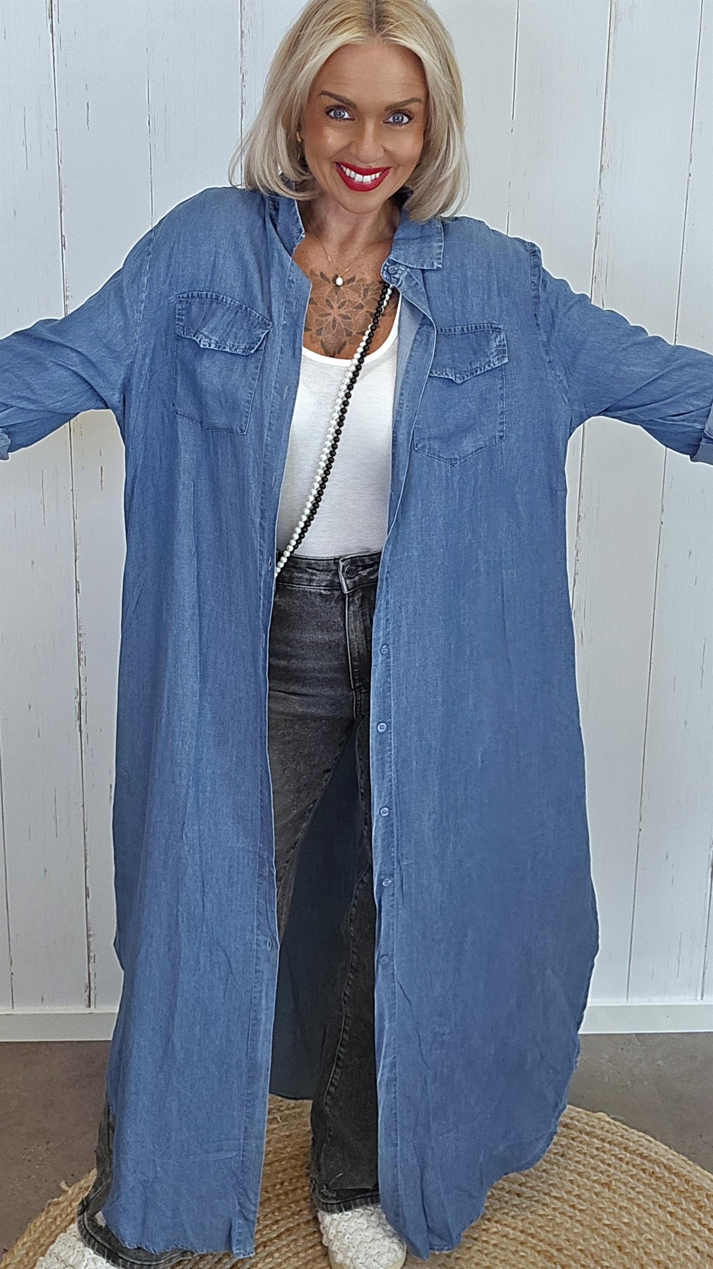 Peggy skjorte kjole denimblå