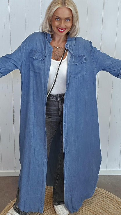 Peggy skjorte kjole denimblå