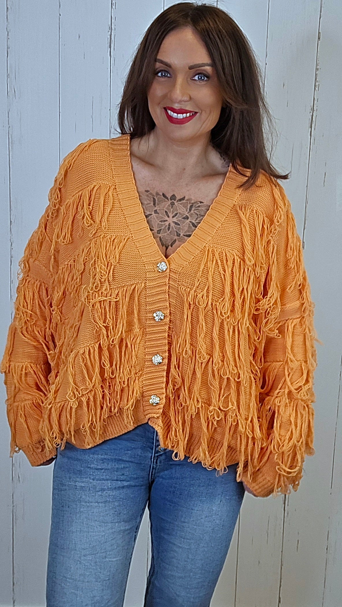 Selma cardigan oransje