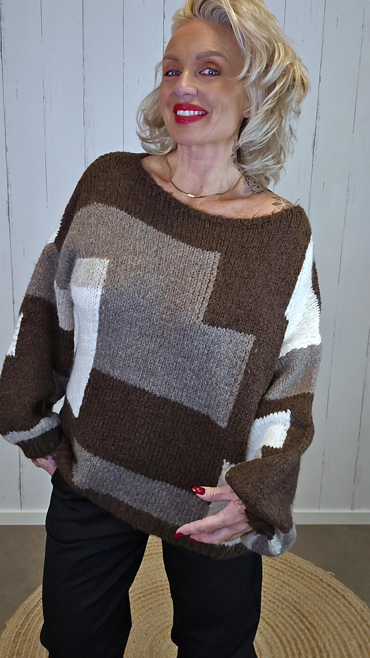 Elodie myk strikkegenser brun