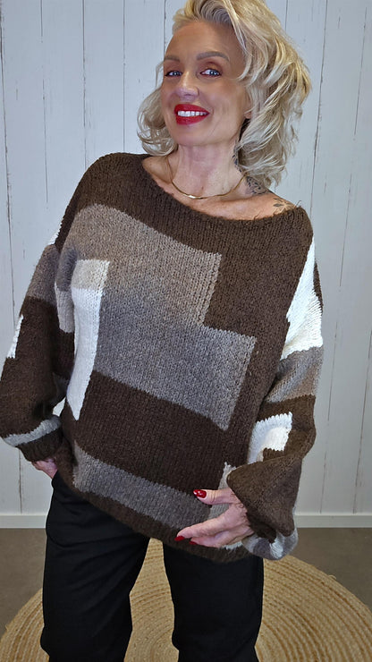 Elodie myk strikkegenser brun