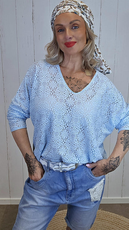 Onelia blondetopp himmelblå