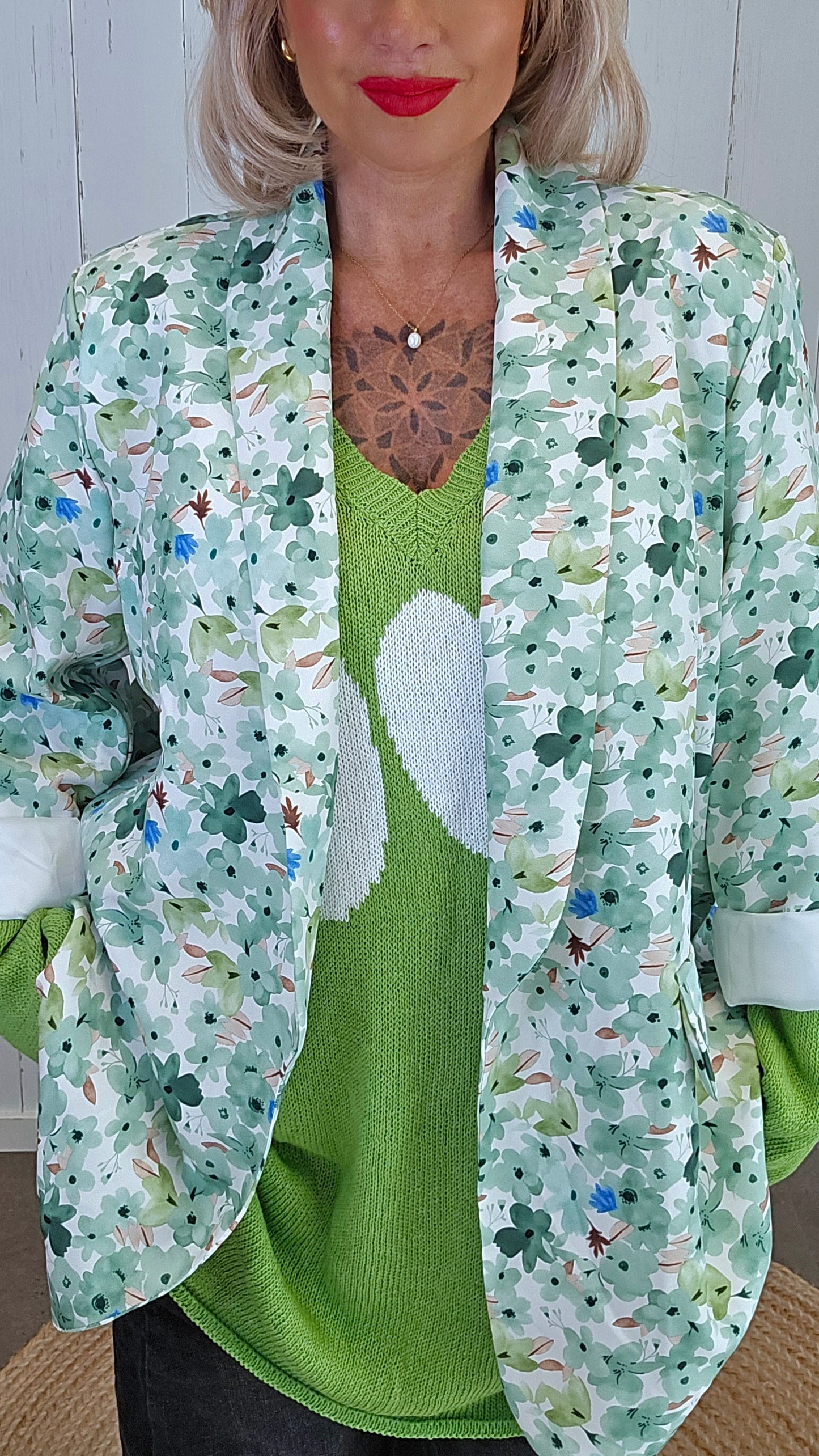 Ruby blazer med print grønn