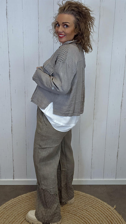 Maja linskjorte taupe