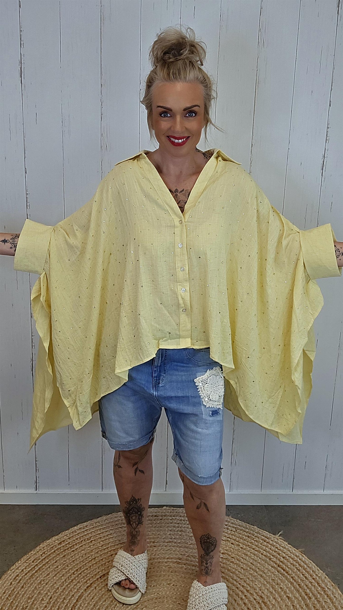 Dalia Poncho skjorte gul