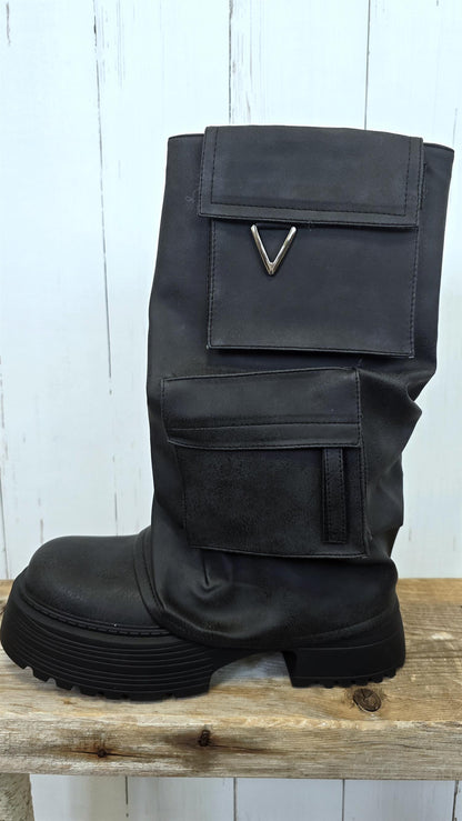 Vera Cargo Boots Black