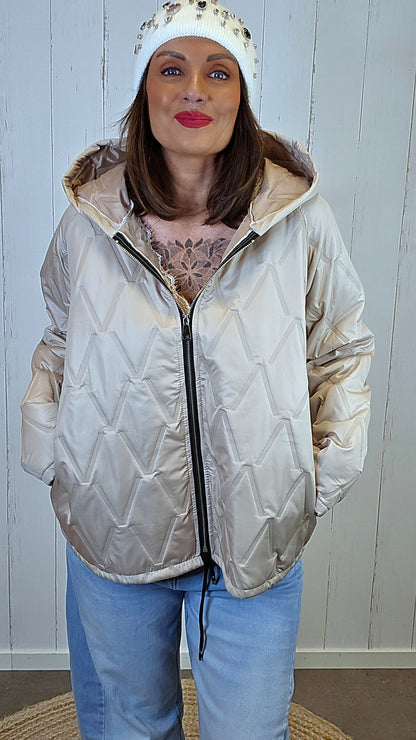 Mina quiltet jakke beige