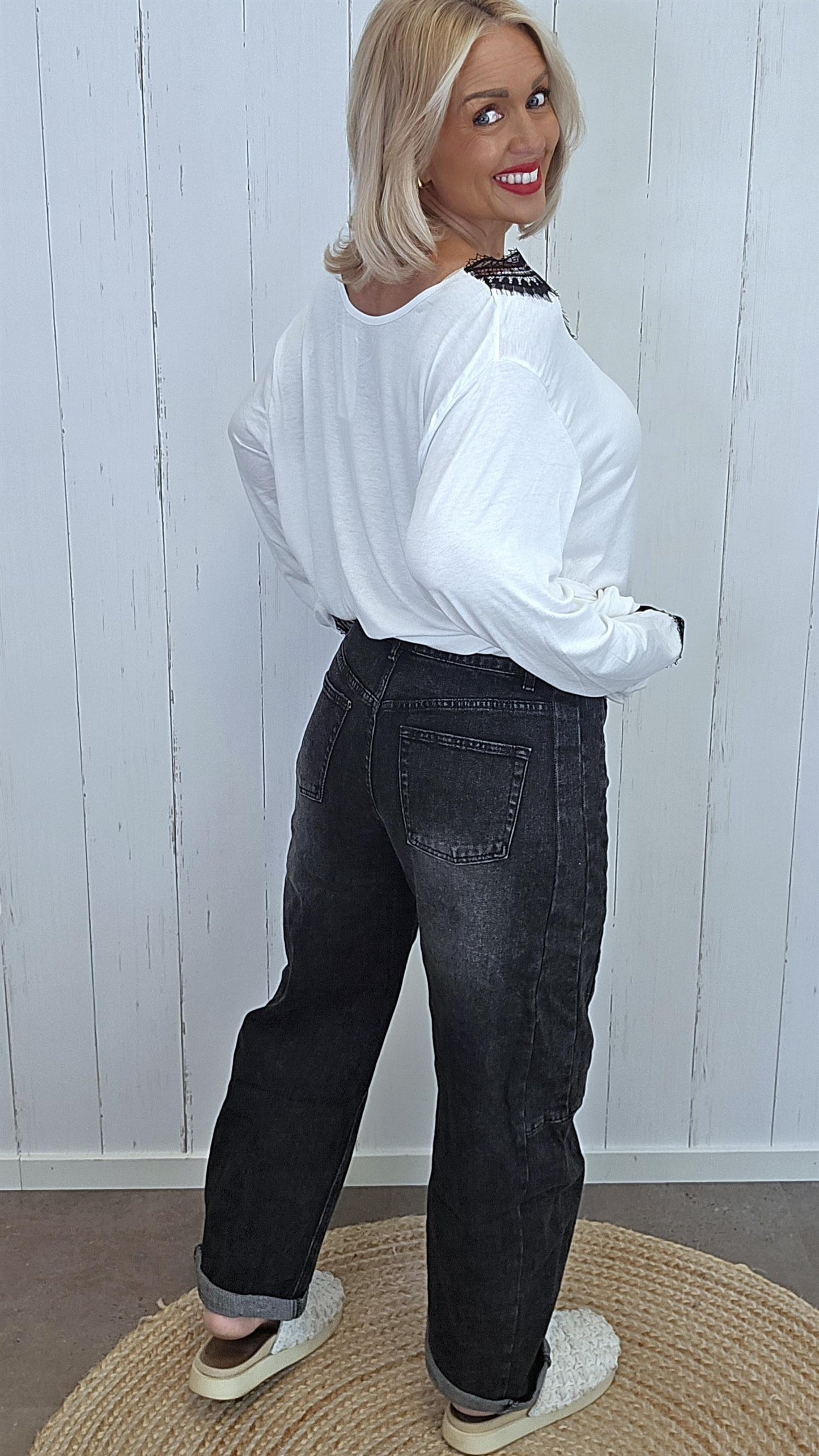 Nicky Barrel jeans svart