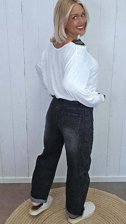 Nicky Barrel jeans svart
