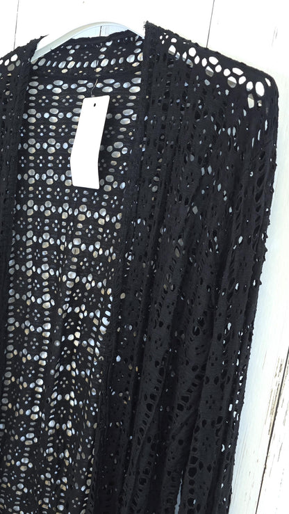 Leora lang blondecardigan svart