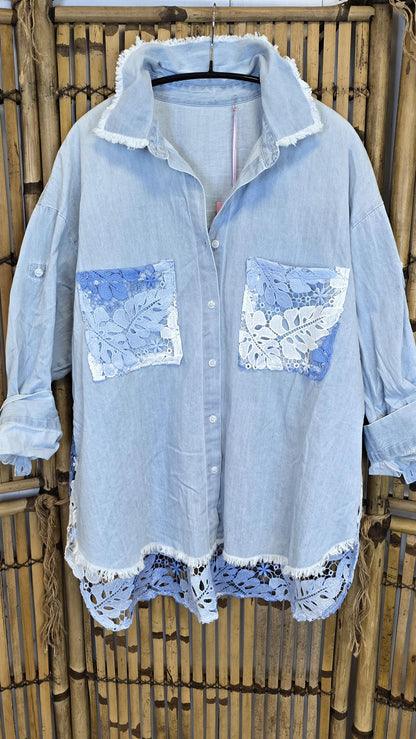 Laura denim skjorte lyseblå