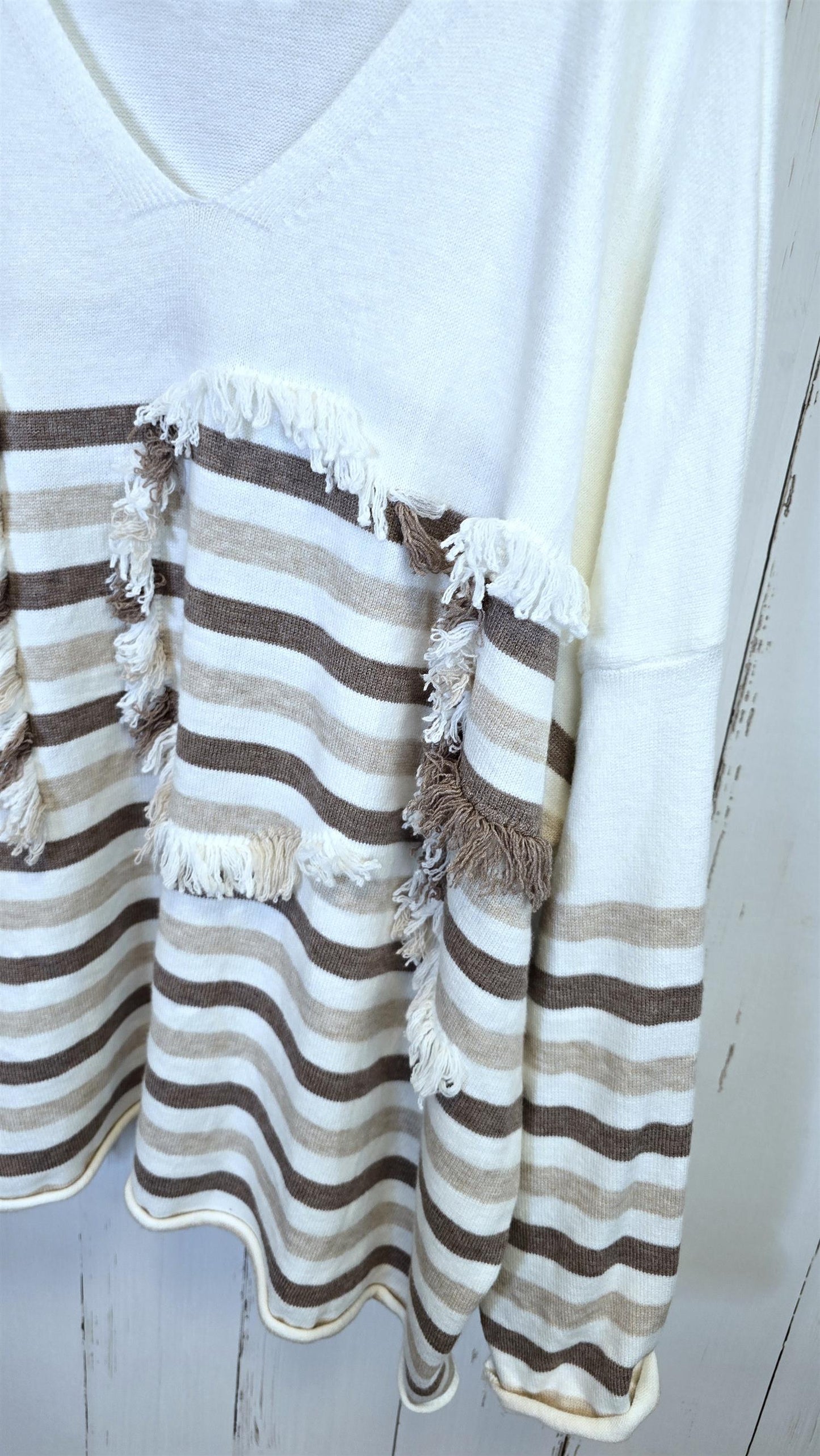 Amalie strikkegenser beige brun