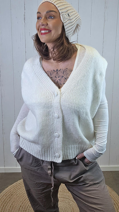 Ida Strikkevest Offwhite