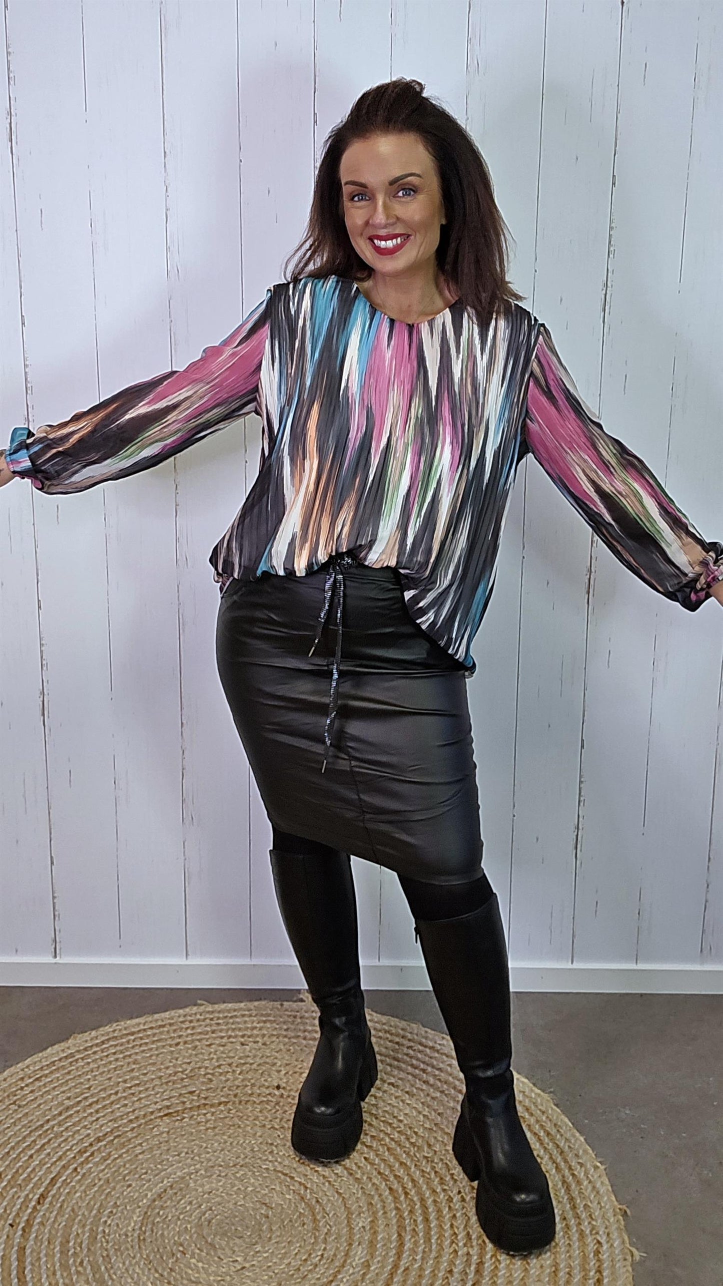 Sienna flerfarget mønsterbluse