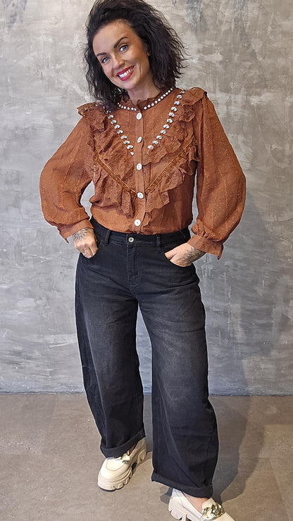 Stella skjorte bluse rust