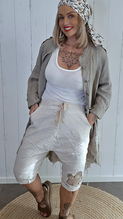 Elsa shorts i viskoseblanding beige