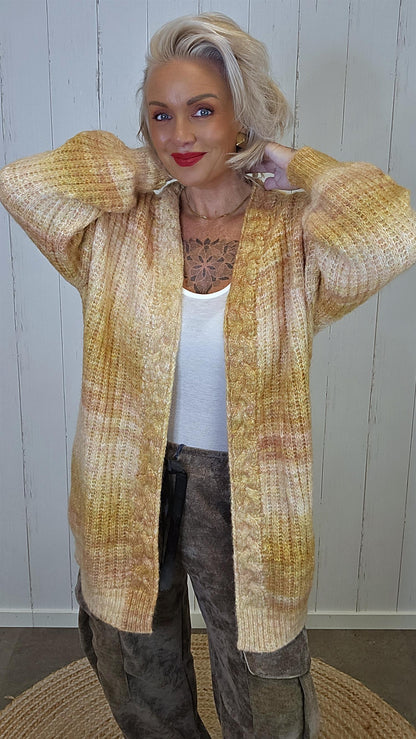 Serena Strikket jakke mustard