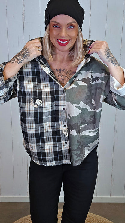 Pia todelt skjorte camo ruter