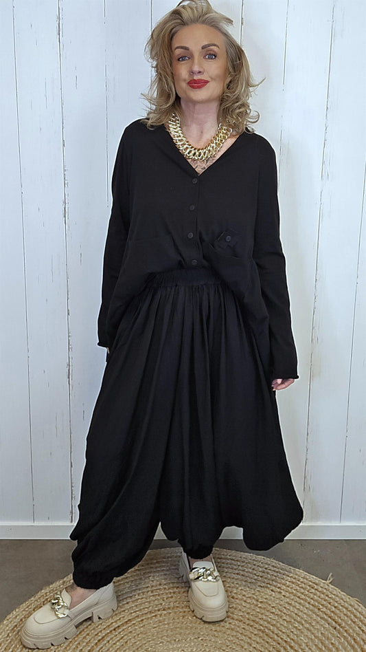 Stella bukse skjørt med strikk svart