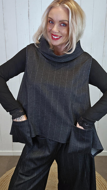 Clara vesttopp med fiskebeinsmønster