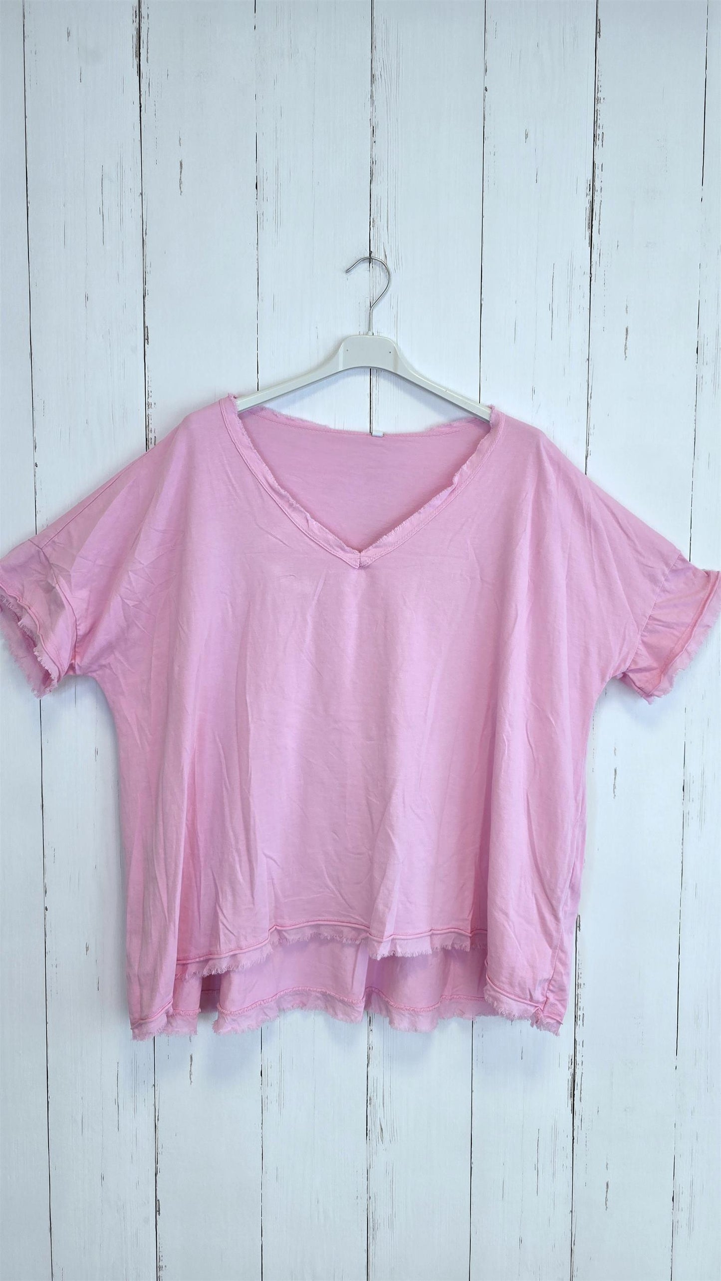 Basic Topp med V-hals rosa