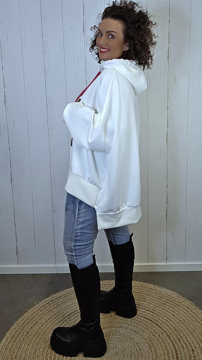 Ylva hettegenser hvit