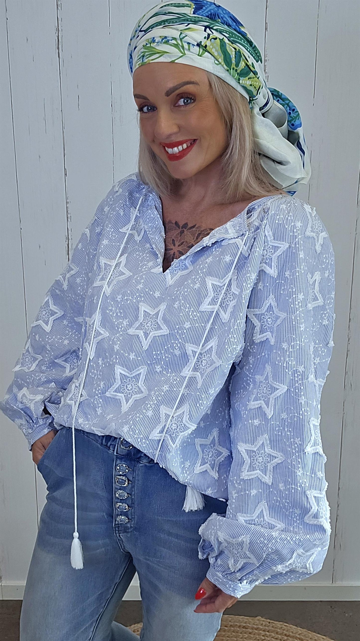 Bluse med stjernemønster