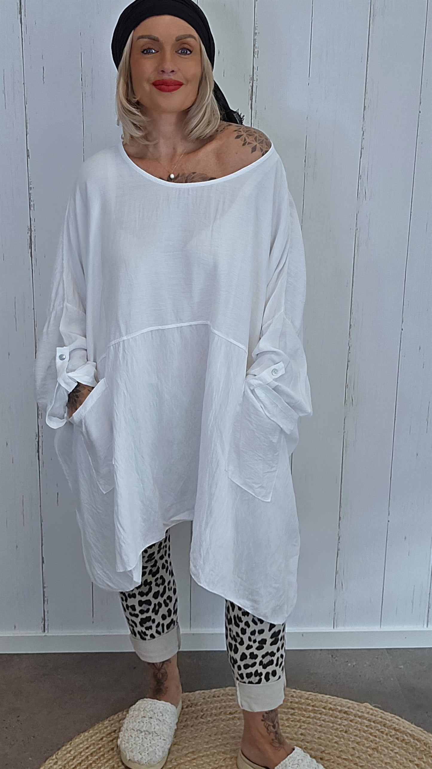Clara baggy topp hvit