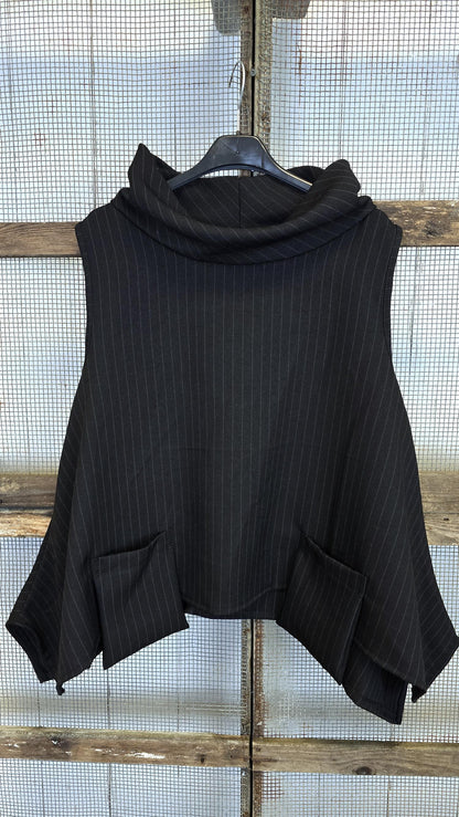 Bella pinstripe vesttopp svart