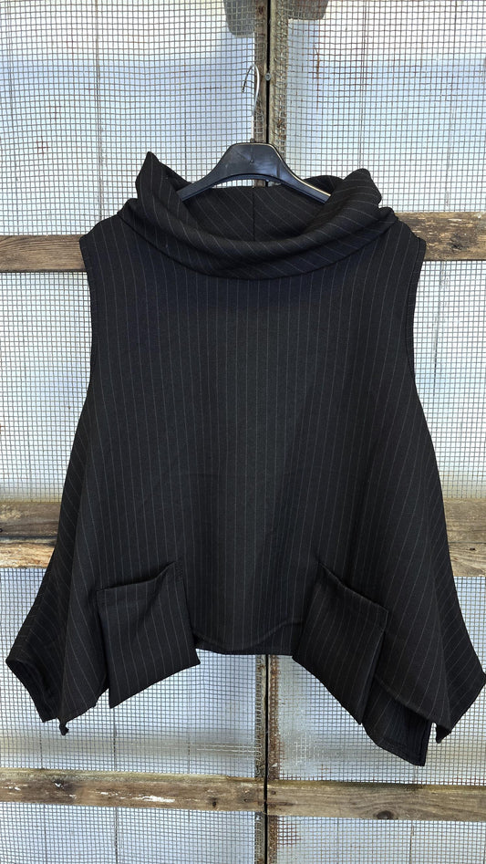Bella pinstripe vesttopp svart