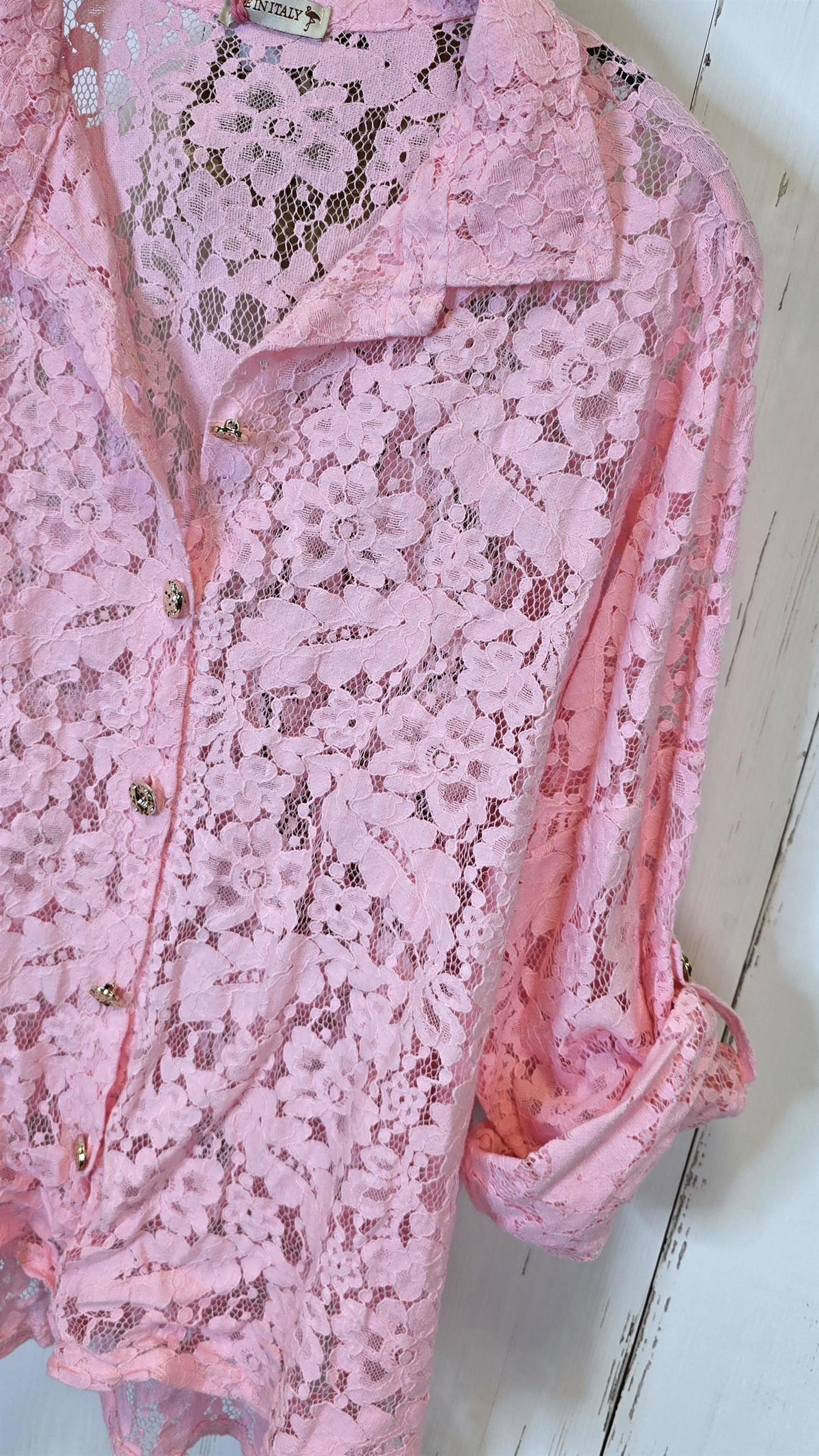 Amalie blondeskjorte rosa