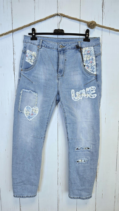 Trine denimbukse lyseblå