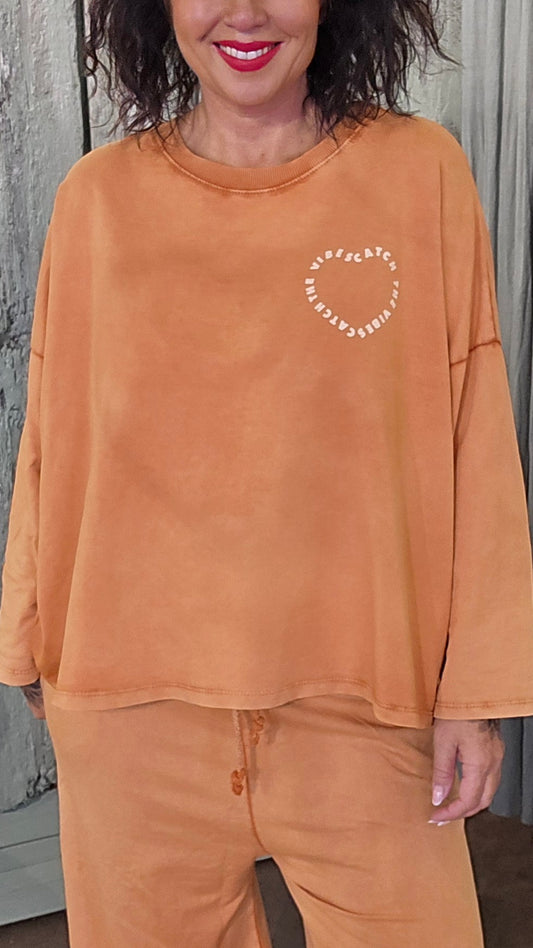 Good Vibes genser orange