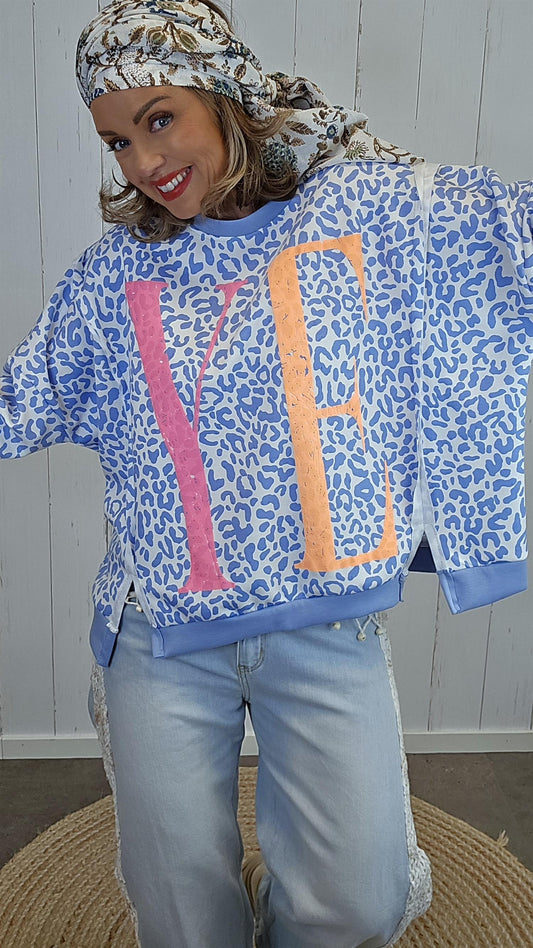 Ronja leo genser blå