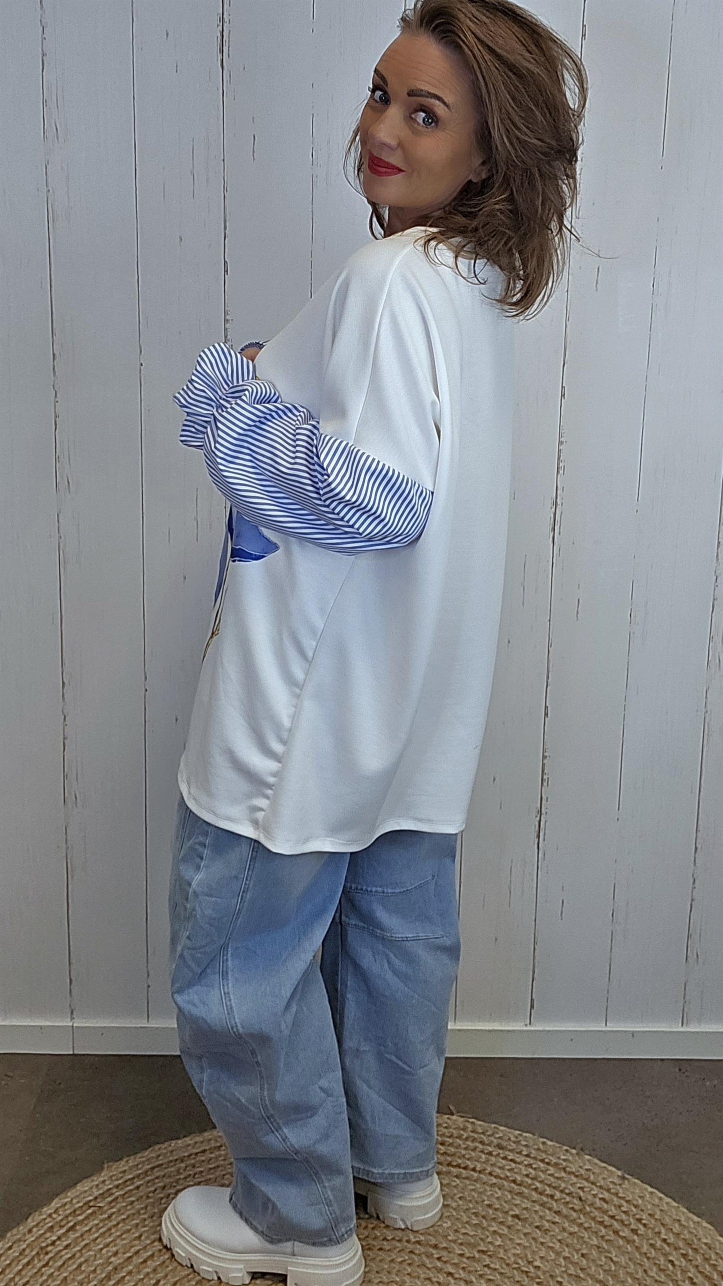 Sandra topp blå print