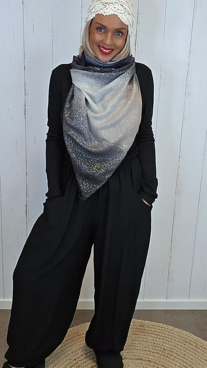 Zara skjerf svart med glitter
