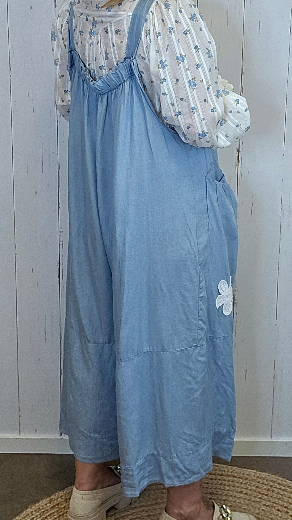 Jumpsuit i lyocell med stropper