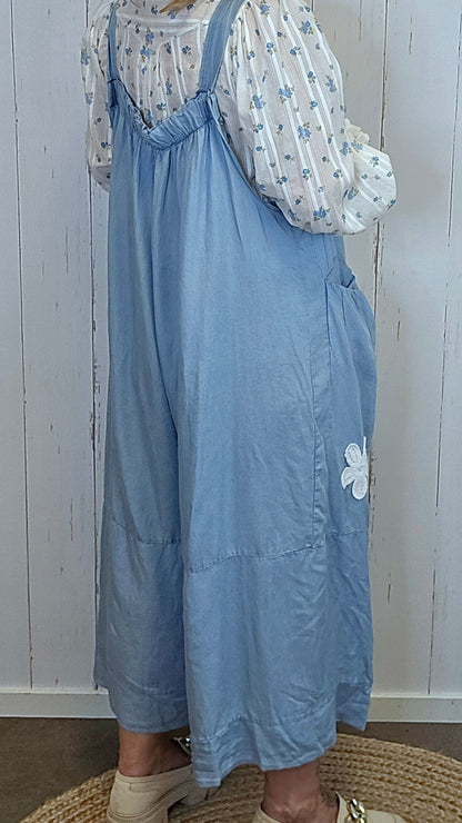 Jumpsuit i lyocell med stropper