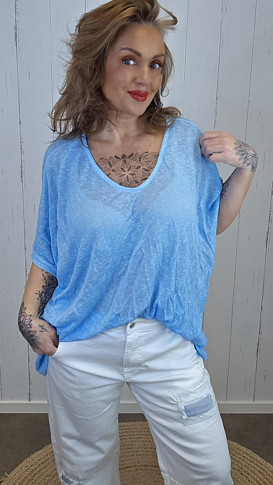 Catty oversized topp Turkis