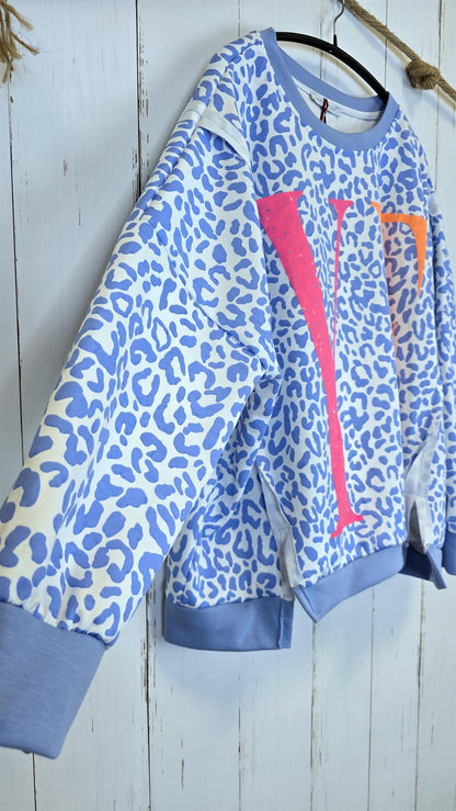 Ronja leo genser blå