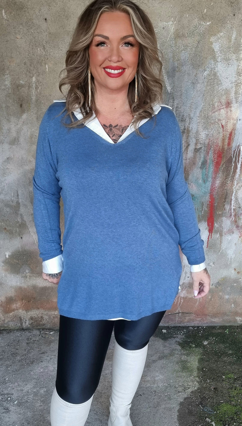 Amber Sweater Denim Blue
