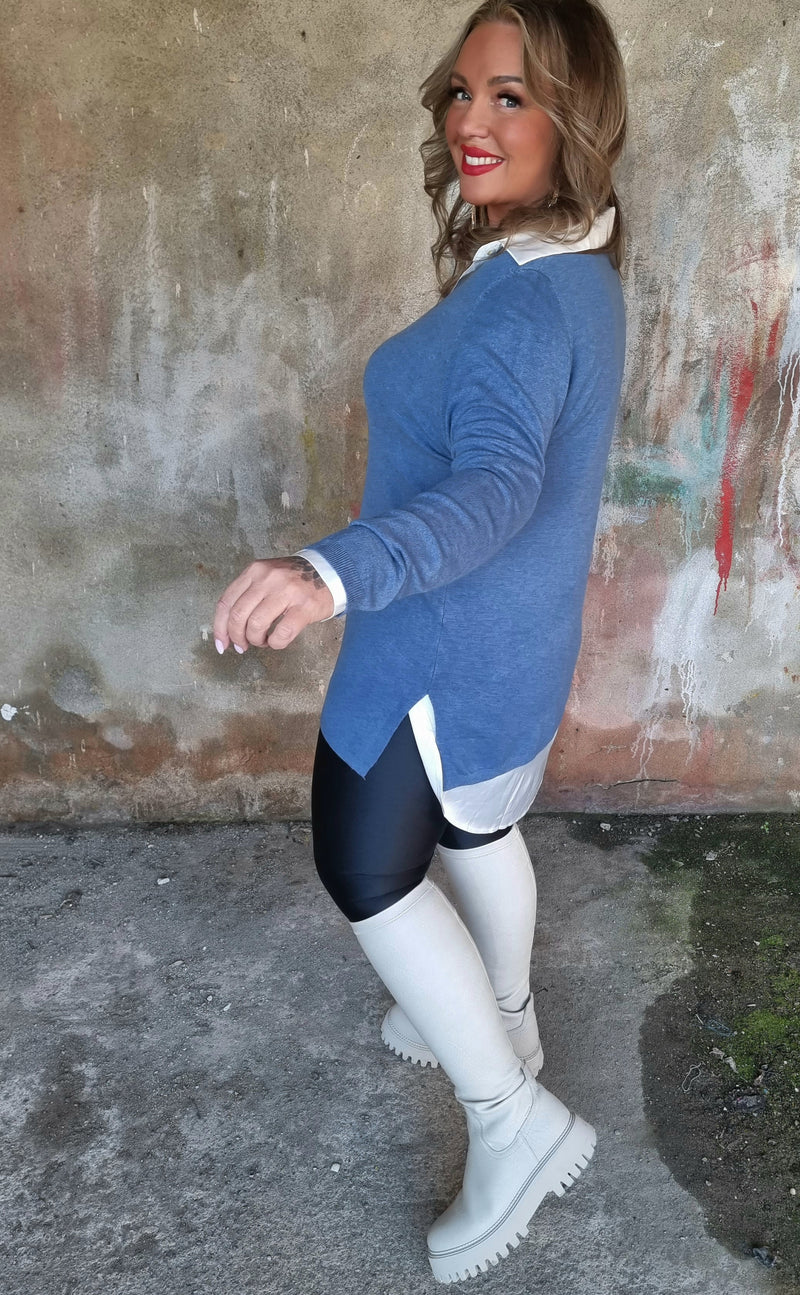 Amber Sweater Denim Blue