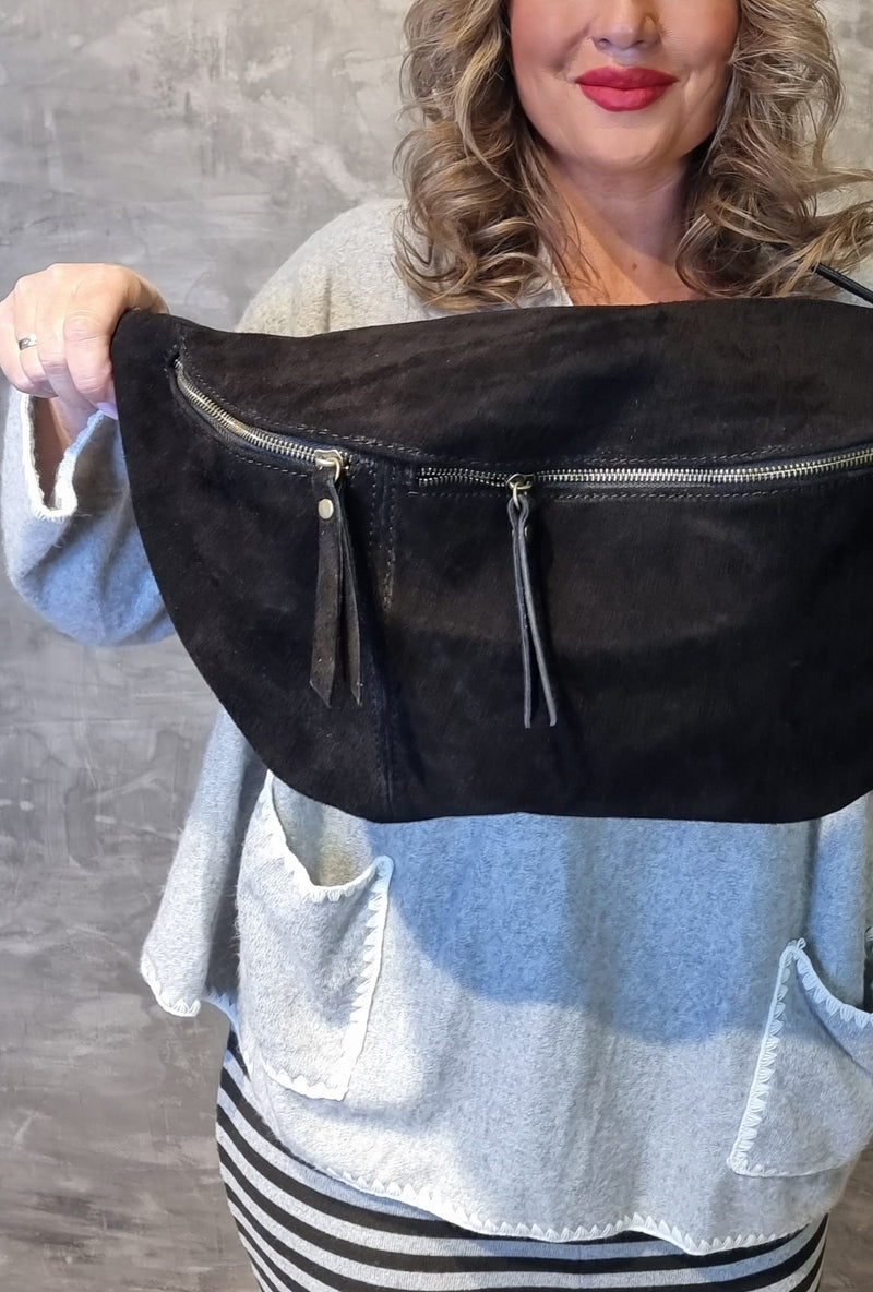 Josefine Leather Bananabag Black